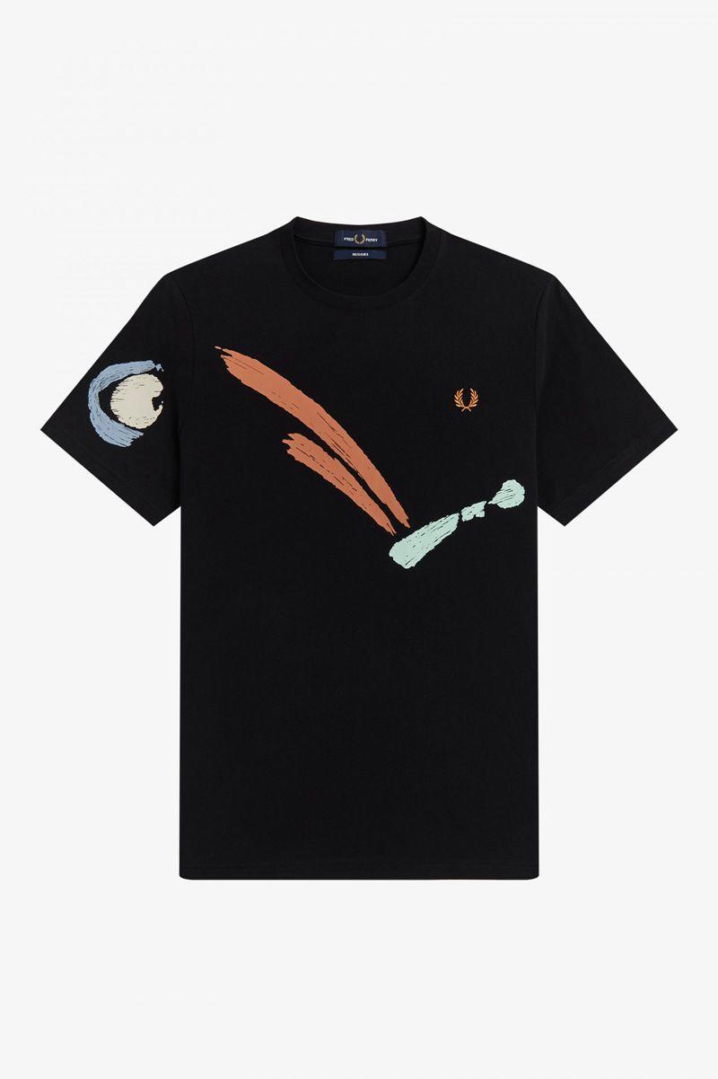 Black Fred Perry M3839 Men's T Shirts | PH 1717GSOL